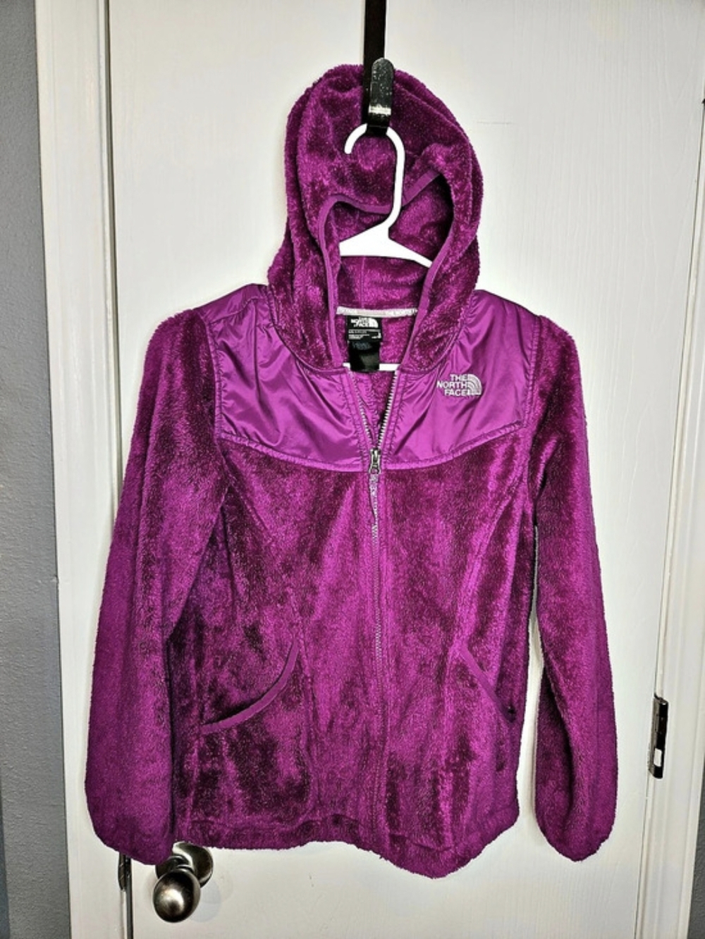 The North Face Girls' Osito Full-Zip Fleece Hoodie Purple Large
